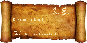 Klemm Egbert névjegykártya